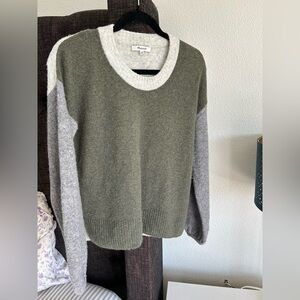Madewell Green and Gray Crew Neck Sweater